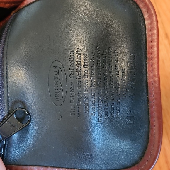 Vtg Brighton leather drawstring bucket bag - Picture 4 of 8